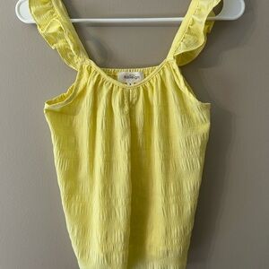 Kaileigh Lemon Ruffle Strap Tank Top